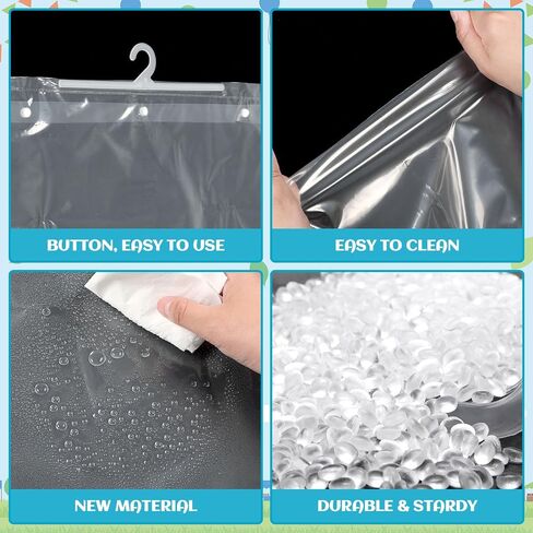 10 Pcs Chart Hanging Storage Bags 26 x 33 Inch Large Hook Headphone Storage Bags Classroom Reusable Waterproof Dustproof for Saver Space Classroom Library Pharmacy Use in Saudi Arabia