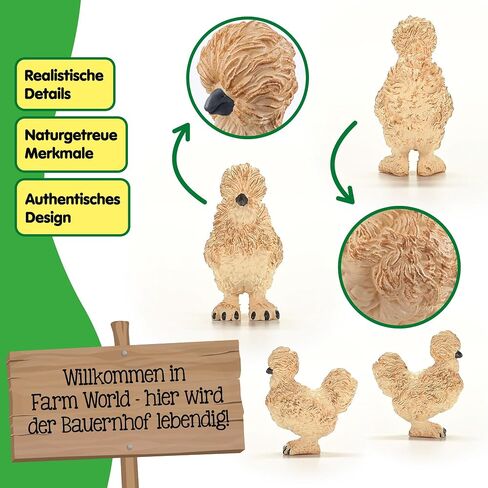 Schleich Farm World - لطيف ، 2 "لعبة الدجاج السيلي للأطفال. ألعاب تمثال للحيوانات واقعية للبنين والبنات. in Saudi Arabia