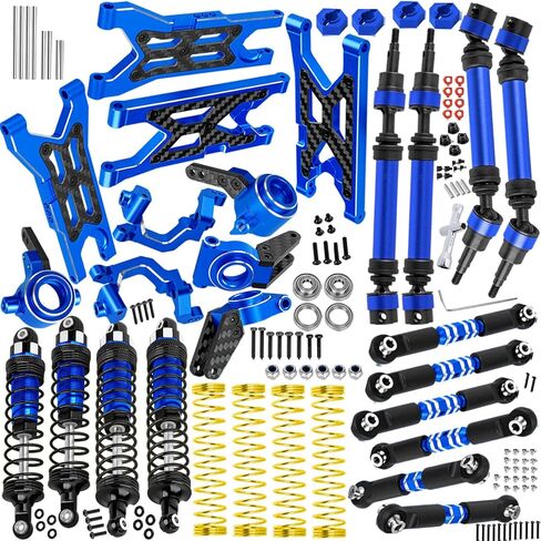 RC Upgrades Part for 1/10 Granite 3S/Senton 3S & Mega550,Aluminum Shock,Links,Suspension A-Arm,Caster Block,Steering Blocks,Stub Axle Carriers,Driveshaft CVD Axles w/Hex,Navy Blue in Saudi Arabia