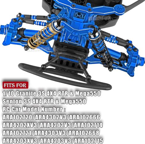 RC Upgrades Part for 1/10 Granite 3S/Senton 3S & Mega550,Aluminum Shock,Links,Suspension A-Arm,Caster Block,Steering Blocks,Stub Axle Carriers,Driveshaft CVD Axles w/Hex,Navy Blue in Saudi Arabia