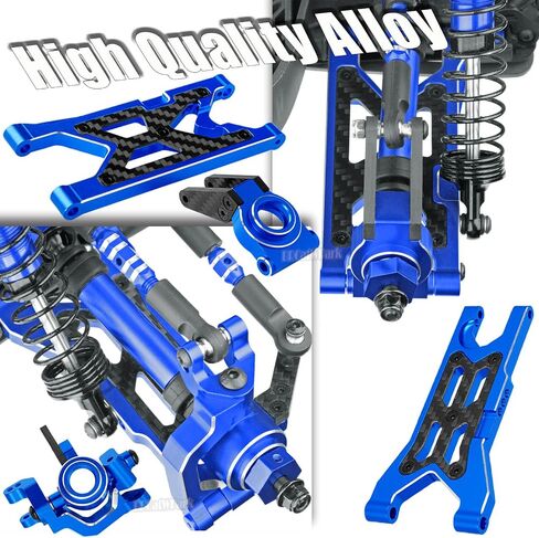 RC Upgrades Part for 1/10 Granite 3S/Senton 3S & Mega550,Aluminum Shock,Links,Suspension A-Arm,Caster Block,Steering Blocks,Stub Axle Carriers,Driveshaft CVD Axles w/Hex,Navy Blue in Saudi Arabia