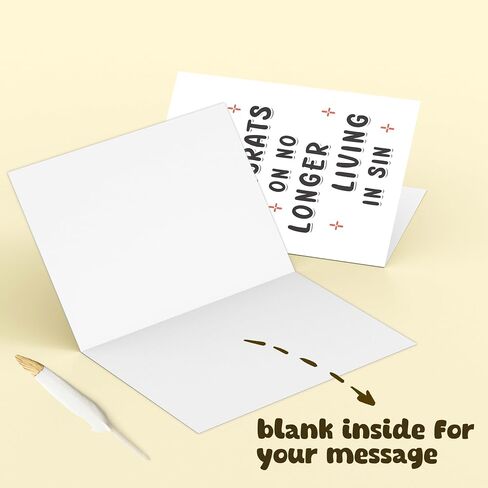 Funny Wedding Card for Bride Groom, Adult Humor Dirty Wedding Congratulations Card, Rude Engagement Gift for Friend, CONGRATS ON NO LONGER LIVING IN SIN in Kuwait