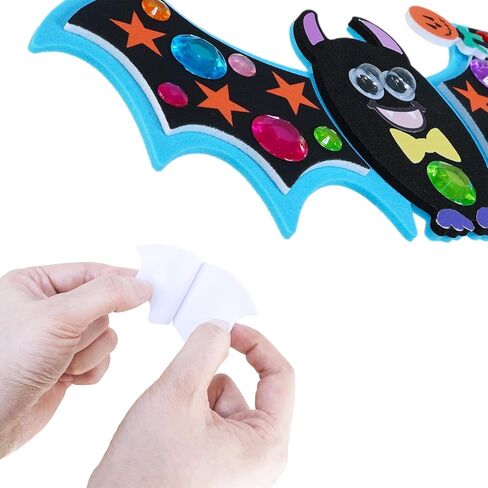 Winlyn 24 Sets Halloween Craft Kits - DIY Bat Ornaments & Decorations - Foam Bats - Kids' Arts & Crafts - Party Favors in Saudi Arabia