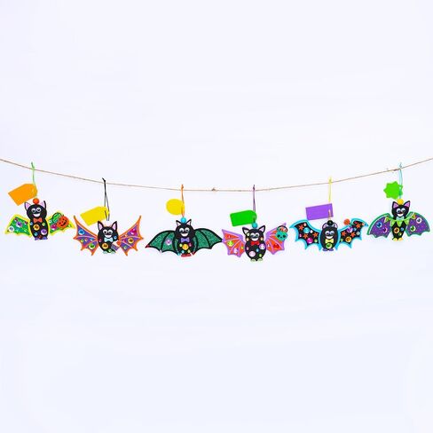 Winlyn 24 Sets Halloween Craft Kits - DIY Bat Ornaments & Decorations - Foam Bats - Kids' Arts & Crafts - Party Favors in Saudi Arabia