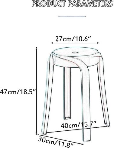 Stackable Stool Colorful Plastic Stools for Classrooms, Homeschool Learning and Offices, Round Flexible Seating, 18.5 in Seat Height (Dark Blue, 5 pcs) in Saudi Arabia