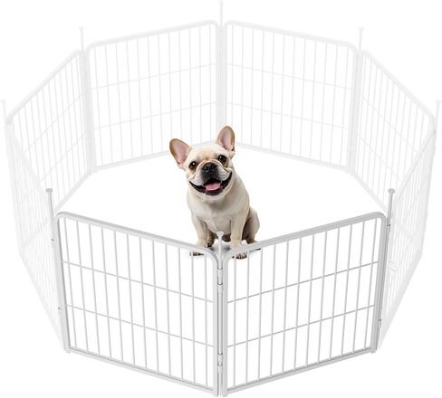Sunsgrove Indoor Dog Playpen مع باب أوسع ، 24 بوصة 8 ألواح غير قلم الكلب القلم الداخلي ، سياج الكلب المضاد للصدأ ، مسرحية مجانية وآمنة ، أبيض in Kuwait