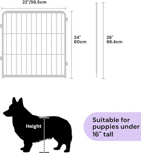 Sunsgrove Indoor Dog Playpen مع باب أوسع ، 24 بوصة 8 ألواح غير قلم الكلب القلم الداخلي ، سياج الكلب المضاد للصدأ ، مسرحية مجانية وآمنة ، أبيض in Kuwait