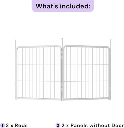 Sunsgrove Indoor Dog Playpen مع باب أوسع ، 24 بوصة 8 ألواح غير قلم الكلب القلم الداخلي ، سياج الكلب المضاد للصدأ ، مسرحية مجانية وآمنة ، أبيض in Kuwait