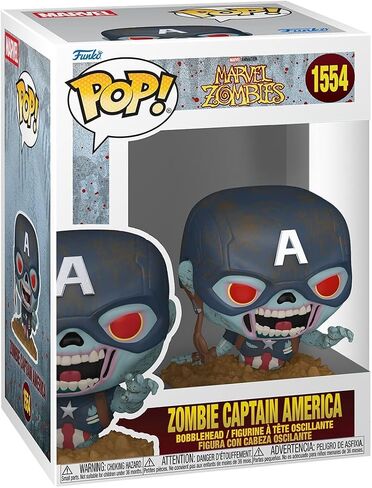فونكو بوب! Marvel: Marvel Zombies - Zombie Captain America - Finyl Figure - فكرة الهدية - البضائع الرسمية - ألعاب للأطفال والكبار - عشاق الكتب المصورة - شخصية نموذجية للجمعية in Saudi Arabia