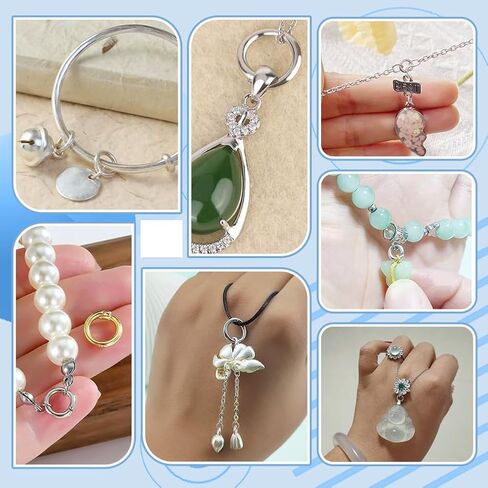 PH Pandahall 6pcs 925 Sterling Silver Locking Rings 6mm 8mm 10mm OD O-Ring Connectors Circle Rinking Ring Crimp Closure Concluds for Delace Bracelet Checain ، Silver. in Saudi Arabia