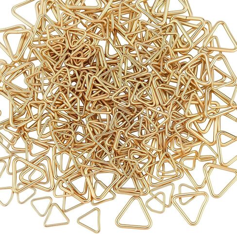 Beebeecraft 300Pcs 3 Sizes Triangle Open Jump Rings 18K Gold Plated 304 Stainless Steel Pinch Clip Bails Hang Drops for Drilled Beads Jewelry Making DIY Crafts in Saudi Arabia