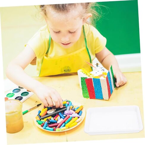 Angoily 4Pcs Food Grade Plastic Experiment Trays for School Activities Durable Mixing Palette for Painting Crafts and Sensory Play Random Colors in Saudi Arabia