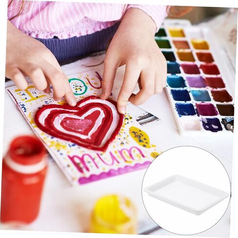 Angoily 4Pcs Food Grade Plastic Experiment Trays for School Activities Durable Mixing Palette for Painting Crafts and Sensory Play Random Colors in Saudi Arabia