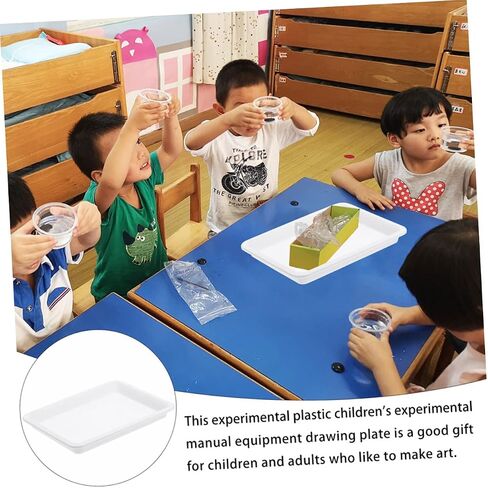 Gadpiparty 4Pcs Food Grade Plastic Activity Trays for Smooth Surface Experiment Art Trays for Crafts and Painting Random Colors in Saudi Arabia