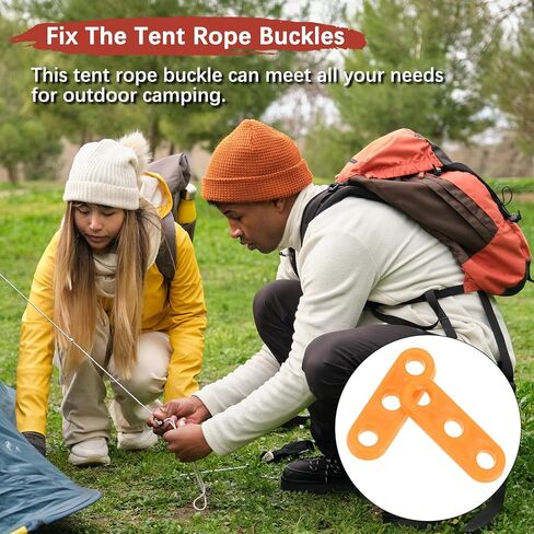 Plastic Cord Tensioners Rope Adjuster [30PCS] - Tent Rope Tensioners Use for Camping & Hiking & Picnic & Outdoor Activities - [Black-1.4IN] 3 Hole Line Wind Cord Buckle Fastener in Kuwait
