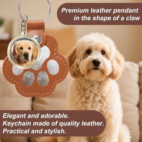 3pcs سلاسل مفاتيح تخزين الشعر للحيوانات الأليفة ، سلسلة مفاتيح مفاتيح جلدية على شكل مخلب للكلاب والقطط تخزين فرو تذكارية التذكارات حلقة مفتاح لمجلة شعر الحيوانات الأليفة (أبيض ، بني فاتح ، بني داكن) in Kuwait