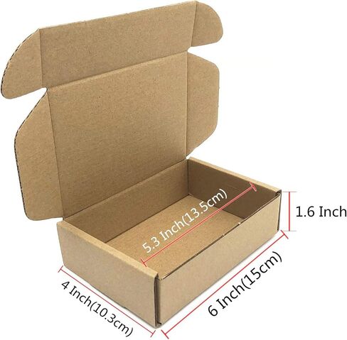 Small Cardboard Shipping Box Mailers 6x4x1.6 Inch Corrugated Packaging Storage Boxes 100 Pack (Inside Size: 5.3 x 3.8 x 1.5") in Saudi Arabia