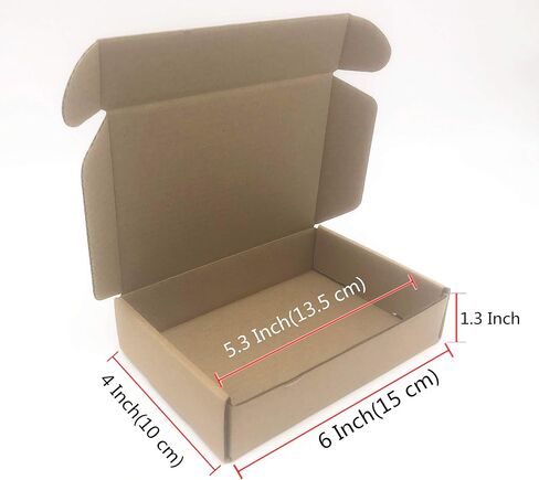 Small Cardboard Shipping Box Mailers 6x4x1.6 Inch Corrugated Packaging Storage Boxes 100 Pack (Inside Size: 5.3 x 3.8 x 1.5") in Saudi Arabia