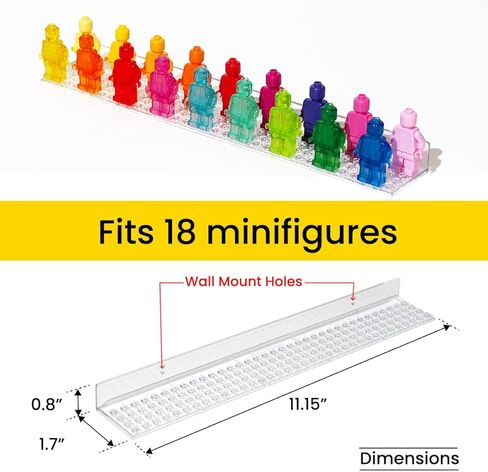 Minifigure Display Ledge 3 عبوات ، رف جدح على الحائط لأرقام Lego Minificures عرض أرفف عائمة لتخزين شاشة Lego لمجموعة Minifig in Kuwait