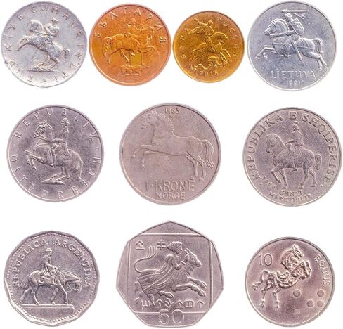 Animal Fantasy Coins Collection - 100 Different Novelty Tokens - European, Asian, American, and African Wildlife - Birds, Mammals, Marine Animals in Kuwait