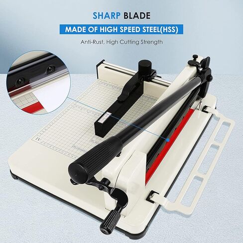 FAHKNS 12" Heavy Duty Guillotine Trimmer Paper Cutter,Cortadora de Papel 400 Sheets Paper Trimmer with Double Safety Protection Durable HSS Blade for Cutting Paper in Saudi Arabia
