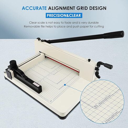 FAHKNS 12" Heavy Duty Guillotine Trimmer Paper Cutter,Cortadora de Papel 400 Sheets Paper Trimmer with Double Safety Protection Durable HSS Blade for Cutting Paper in Saudi Arabia