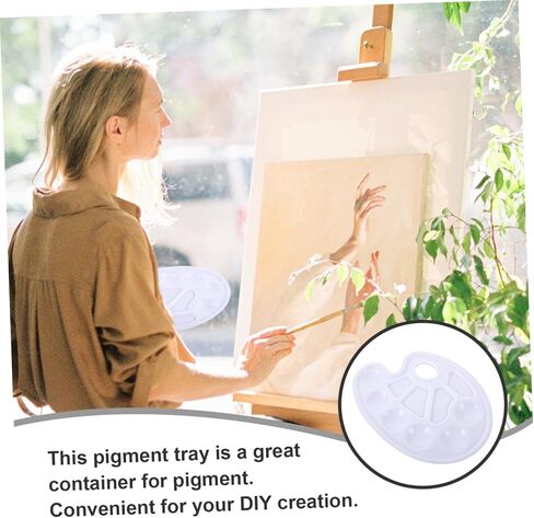 Angoily 10pcs Washable Plastic Paint Palette Set for Artists Watercolor Oil Mixing Tray Sturdy Multi-Color Mixing Plates for Acrylic and Watercolor Painting in Saudi Arabia