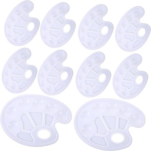 10pcs White Plastic Paint Trays Mixing Paint Palette Trays for Boys and Girls Artists DIY Crafts Oil Watercolor in Saudi Arabia