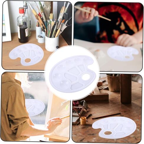 10pcs White Plastic Paint Trays Mixing Paint Palette Trays for Boys and Girls Artists DIY Crafts Oil Watercolor in Saudi Arabia