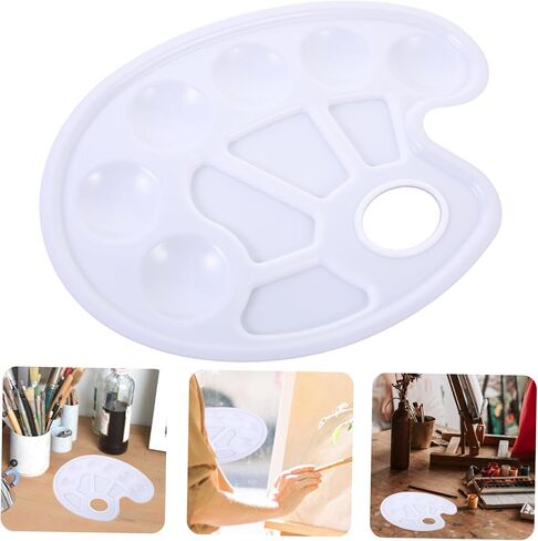 10pcs White Plastic Paint Trays Mixing Paint Palette Trays for Boys and Girls Artists DIY Crafts Oil Watercolor in Saudi Arabia
