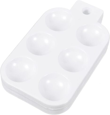 jojofuny 10Pcs Portable Color Mixing Board for Home School Lightweight Paint Tray with Wells for Artists DIY Crafts and Professional Painters White in Saudi Arabia