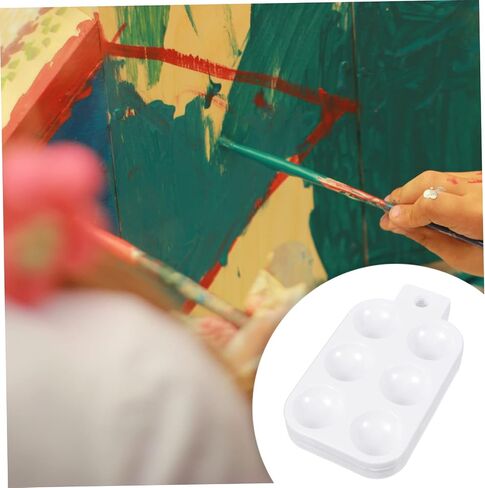 jojofuny 10Pcs Portable Color Mixing Board for Home School Lightweight Paint Tray with Wells for Artists DIY Crafts and Professional Painters White in Saudi Arabia