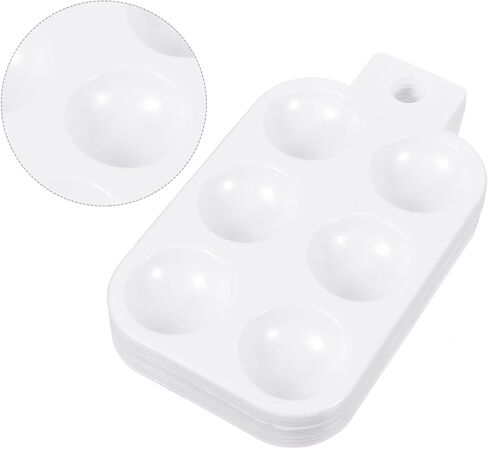 jojofuny 10Pcs Portable Color Mixing Board for Home School Lightweight Paint Tray with Wells for Artists DIY Crafts and Professional Painters White in Saudi Arabia