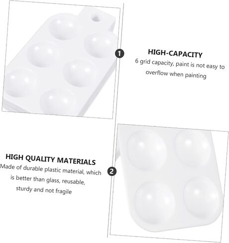 jojofuny 10Pcs Portable Color Mixing Board for Home School Lightweight Paint Tray with Wells for Artists DIY Crafts and Professional Painters White in Saudi Arabia