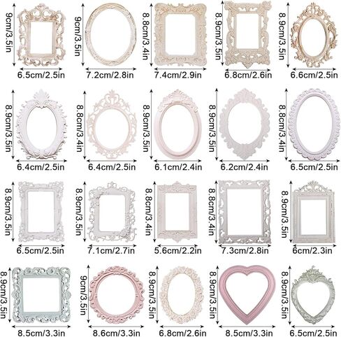 40 PCS Lace Frame Scrapbook Stickers ، Hollow Card Out Out Frames Decorative Paper Photo Frame Decorative Frames for Diy Arts Crafts Journal in Saudi Arabia