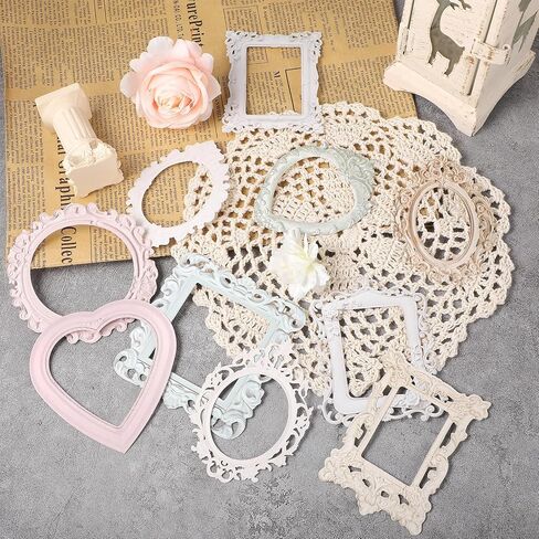 40 PCS Lace Frame Scrapbook Stickers ، Hollow Card Out Out Frames Decorative Paper Photo Frame Decorative Frames for Diy Arts Crafts Journal in Saudi Arabia