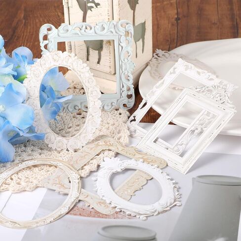 40 PCS Lace Frame Scrapbook Stickers ، Hollow Card Out Out Frames Decorative Paper Photo Frame Decorative Frames for Diy Arts Crafts Journal in Saudi Arabia