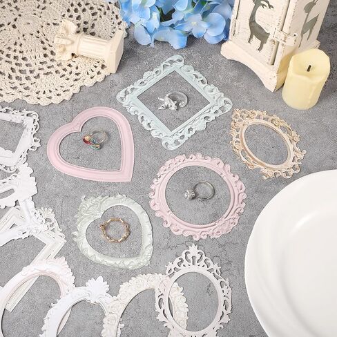40 PCS Lace Frame Scrapbook Stickers ، Hollow Card Out Out Frames Decorative Paper Photo Frame Decorative Frames for Diy Arts Crafts Journal in Saudi Arabia
