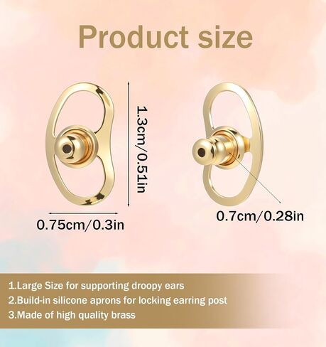 12 Pcs Earring Backs for Droopy Ears, Earring Backs for Heavy Earrings & Droopy Ears, Tight Earrings Lifter Backers Replacement in Saudi Arabia