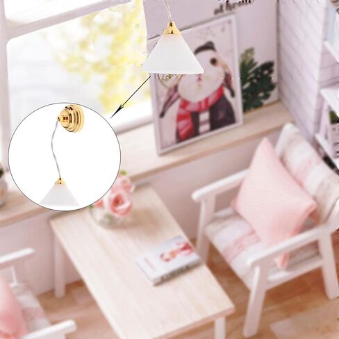 2X 1/12 Dollhouse Miniature Fruniture Mini Ceiling Lamp Tiny Battery Operated Bedroom Living Room Decoration Accessories in Saudi Arabia