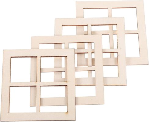 16pcs dollhouse Windows 1 12 مقياس دمية خشبية دمية إطار أثاث دمية الأثاث مصغرة لإطارات النوافذ ل 1 12 دمية أثاث الأثاث in Saudi Arabia