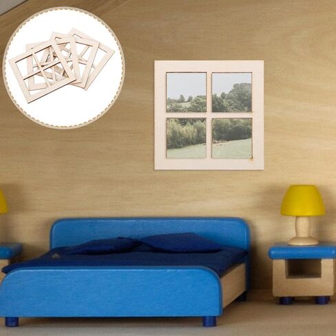 16pcs dollhouse Windows 1 12 مقياس دمية خشبية دمية إطار أثاث دمية الأثاث مصغرة لإطارات النوافذ ل 1 12 دمية أثاث الأثاث in Saudi Arabia