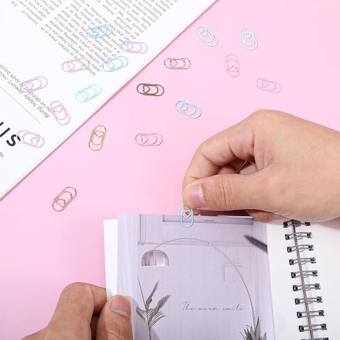 100 Pcs Paper Clips, Small Heart Paper Clips, Decorative Binder Clip Mini Metal Heart Paperclips Colorful Hearts Paperclip Bookmark Clamp for Women Home Office School Desk Document Organizing in Kuwait