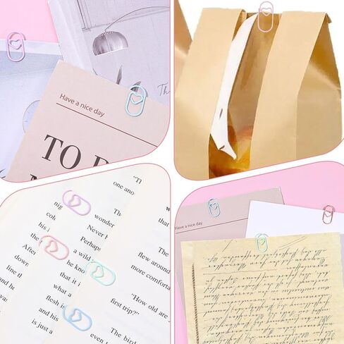 100 Pcs Paper Clips, Small Heart Paper Clips, Decorative Binder Clip Mini Metal Heart Paperclips Colorful Hearts Paperclip Bookmark Clamp for Women Home Office School Desk Document Organizing in Kuwait