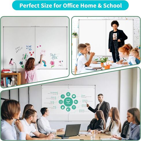 Jiloffice Bare Bhole Board 60 × 40 بوصة ، اللوحة البيضاء المغناطيسية الجافة ، إطار من الألومنيوم الفضي مع 2 لوحة مثبتة على الحائط الصينية القابلة للفصل للمنزل والمدرسة المكتبية in Kuwait
