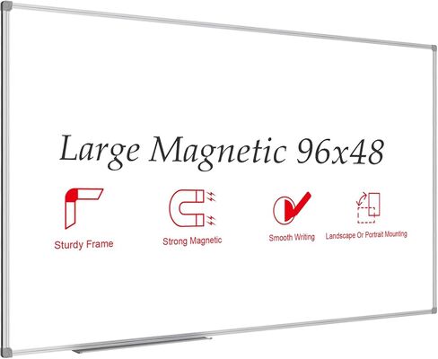 Jiloffice Bare Bhole Board 60 × 40 بوصة ، اللوحة البيضاء المغناطيسية الجافة ، إطار من الألومنيوم الفضي مع 2 لوحة مثبتة على الحائط الصينية القابلة للفصل للمنزل والمدرسة المكتبية in Kuwait