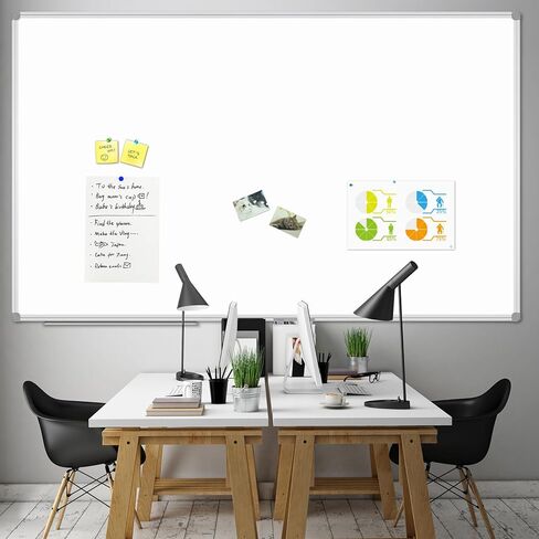 Jiloffice Bare Bhole Board 60 × 40 بوصة ، اللوحة البيضاء المغناطيسية الجافة ، إطار من الألومنيوم الفضي مع 2 لوحة مثبتة على الحائط الصينية القابلة للفصل للمنزل والمدرسة المكتبية in Kuwait