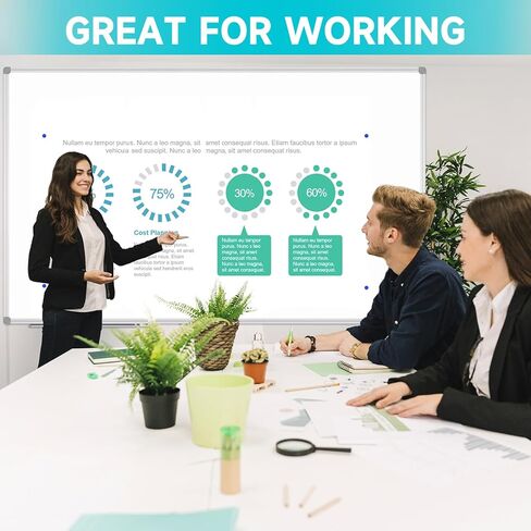 Jiloffice Bare Bhole Board 60 × 40 بوصة ، اللوحة البيضاء المغناطيسية الجافة ، إطار من الألومنيوم الفضي مع 2 لوحة مثبتة على الحائط الصينية القابلة للفصل للمنزل والمدرسة المكتبية in Kuwait