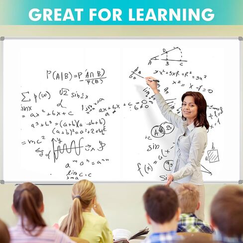 Jiloffice Bare Bhole Board 60 × 40 بوصة ، اللوحة البيضاء المغناطيسية الجافة ، إطار من الألومنيوم الفضي مع 2 لوحة مثبتة على الحائط الصينية القابلة للفصل للمنزل والمدرسة المكتبية in Kuwait