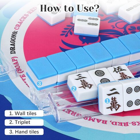 Mahjong Racks with Pushers 4 Pcs, Mahjong Accessories Mah Jongg Tile Pusher Set Assisting Your Game, Durable One-Piece Rack Making Your Game Easy (Transparent) in Kuwait